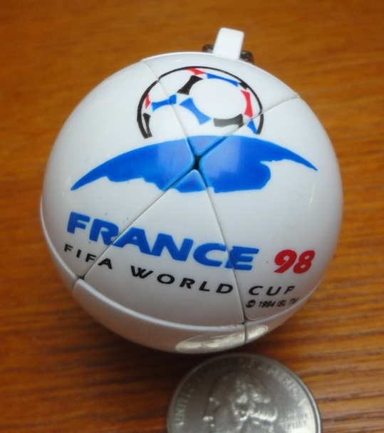 FIFA World Cup France '98 mini Skewb keychain puzzle