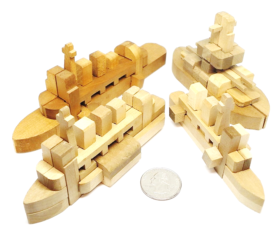 Yamato Block - Brass 6 Piece Burr Puzzle